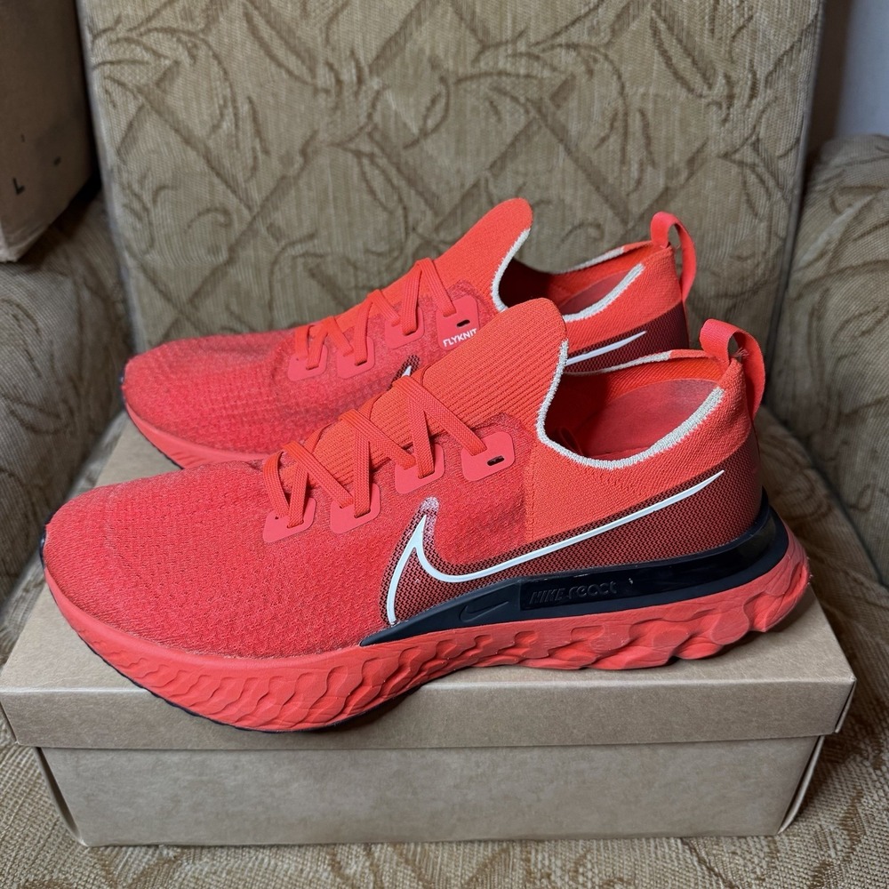 Nike React Infinity Run Flyknit Shoes Mens Sz 12.5 CD4371-600 Bright Crimson Red